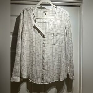 Calvin Klein Gray Plaid Blouse